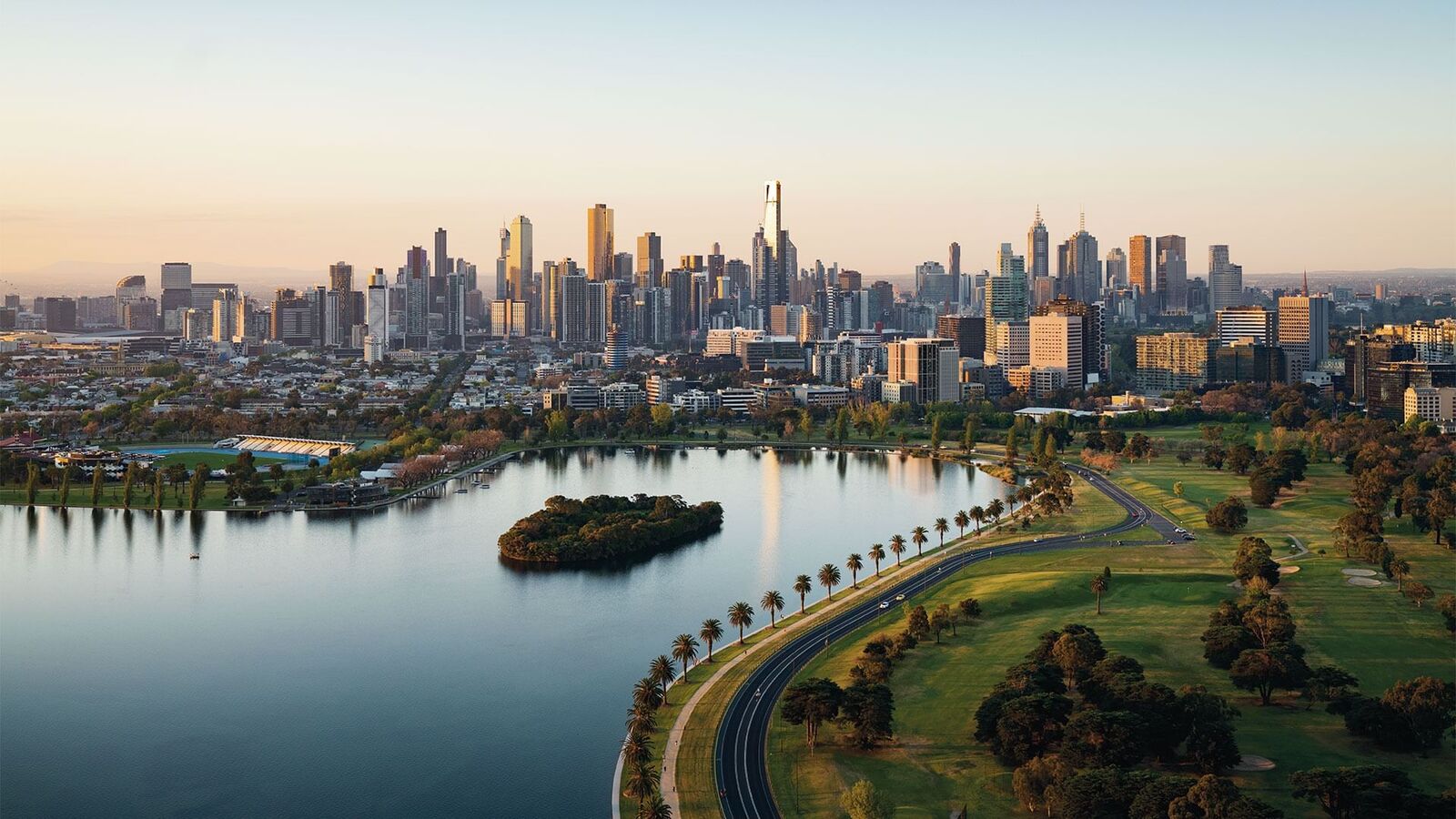 Aerial view of Albert Park