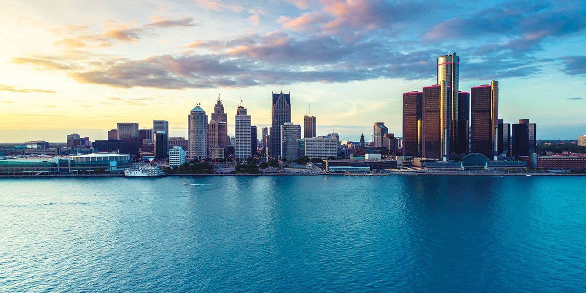 Aerial view of Detroit